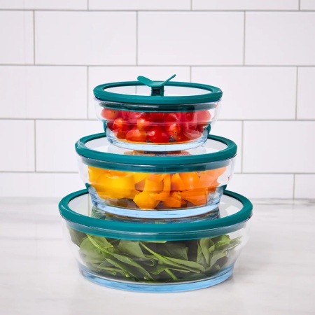 Anyday 4-Piece Glass Round Dish Set