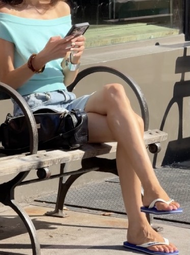 light-wash denim shorts