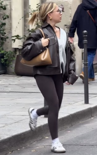 brown leather bomber jacket