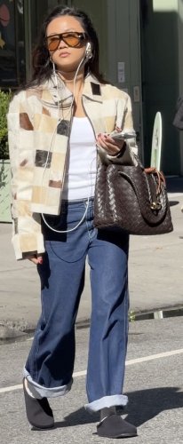 ponyhair patchwork coat