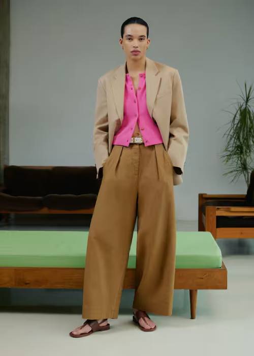 Pleat Barrel Trouser