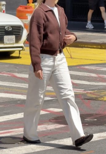 oversized knit brown coat